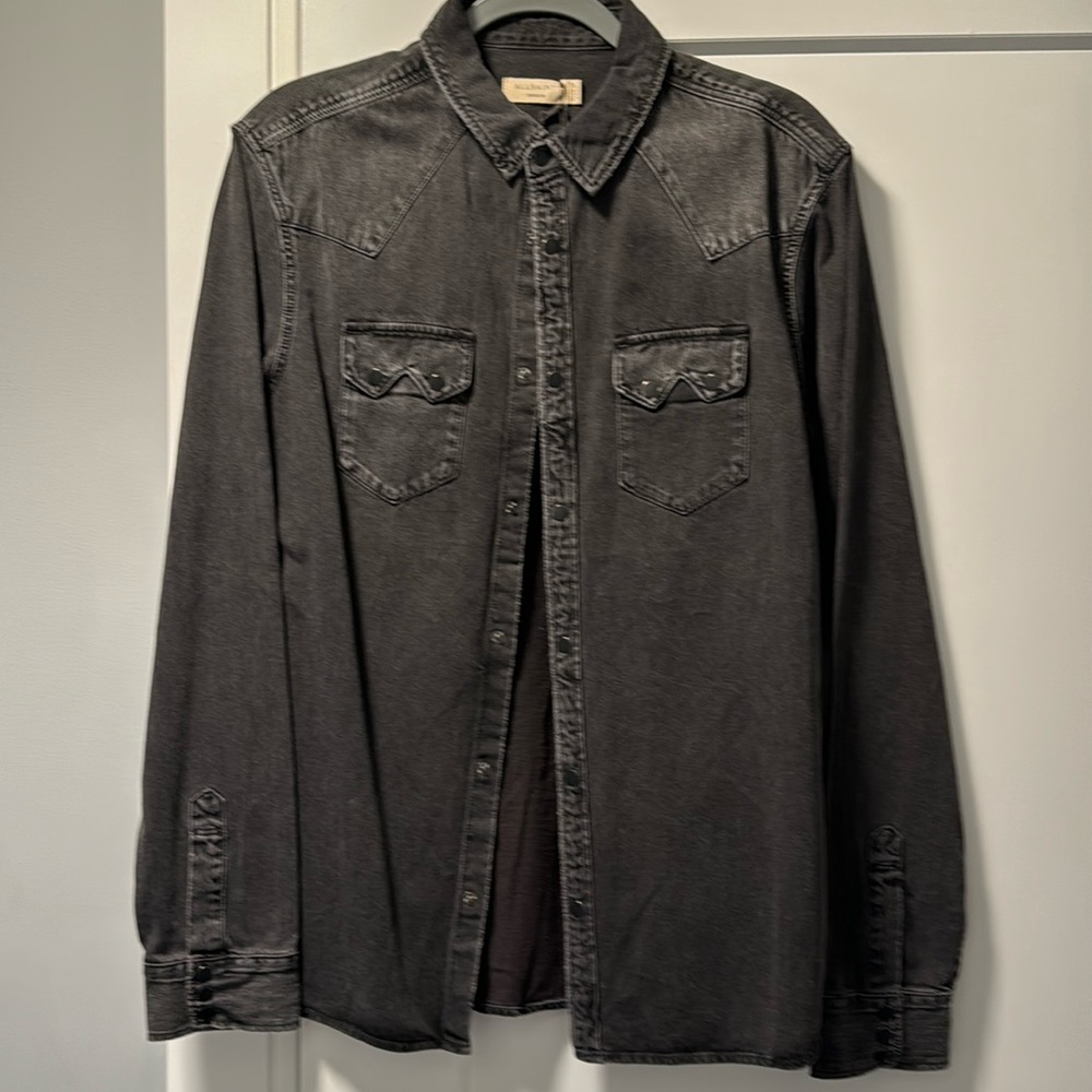 All Saints Men’s NEW black denim shirt medium